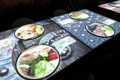 餐廳桌面互動投影體驗效果